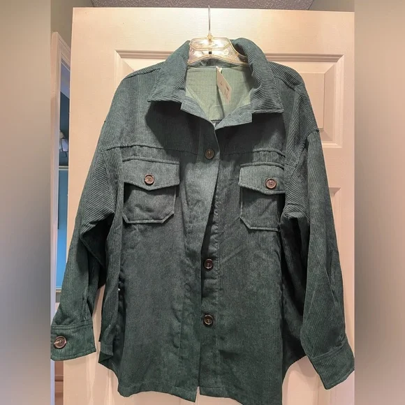 Zenana Outfitters | Tops | Nwt Zenana Green Corduroy Oversized  display picture 1